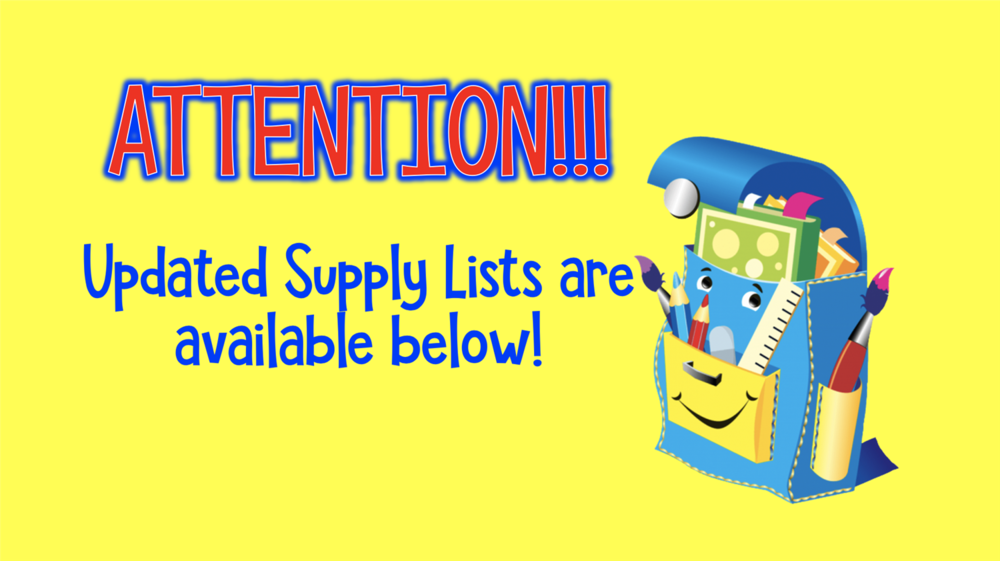 Updates to the First Grade Supply List