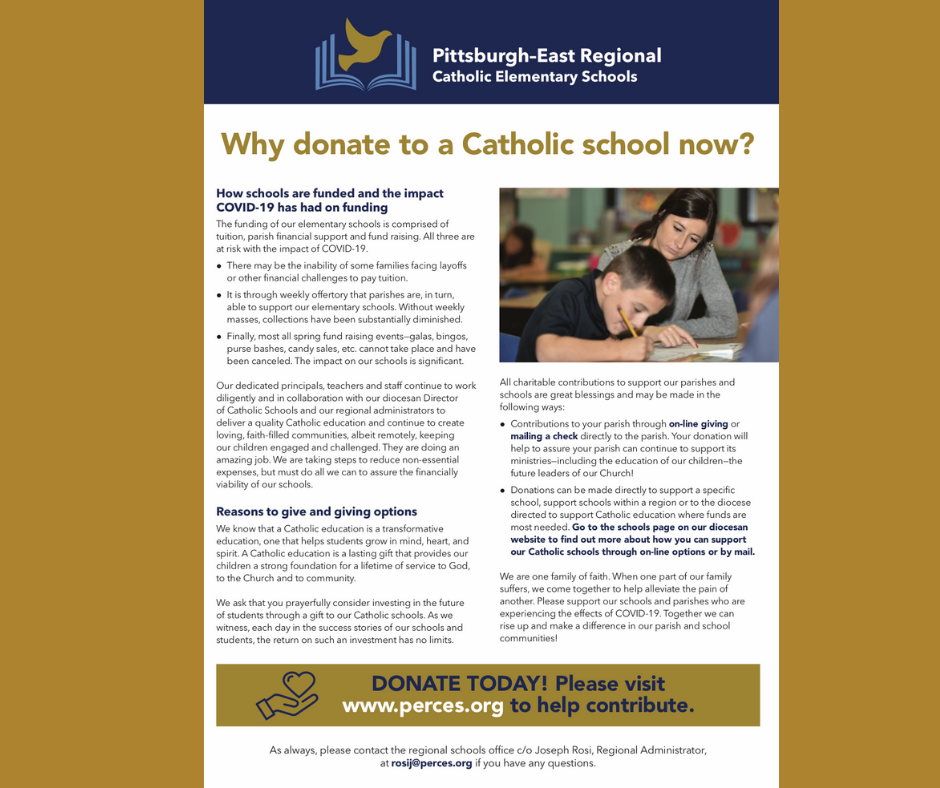 Why donate to a Catholic school now?